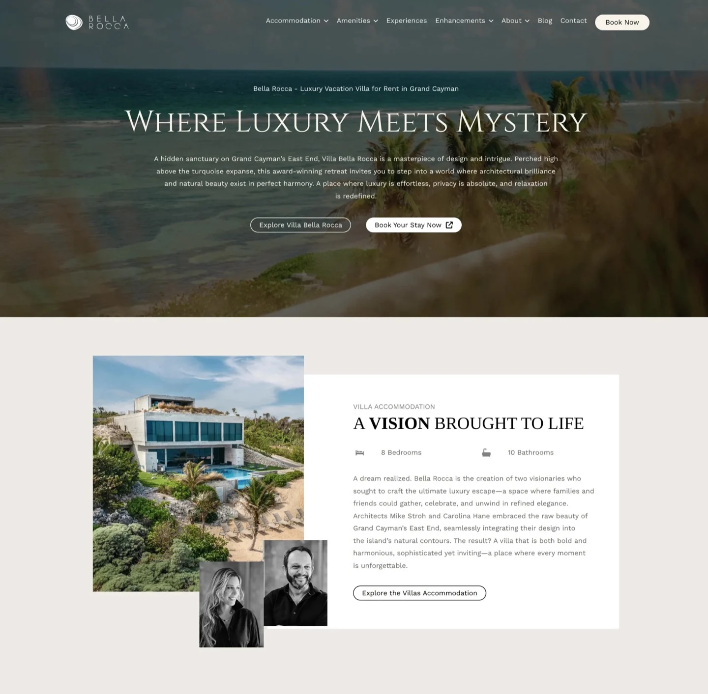 The Bella Rocca website, designed and built by Stryx Collective
