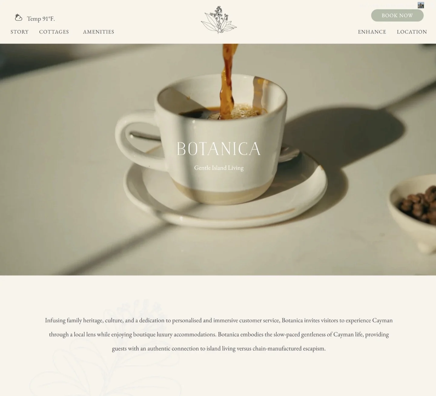The Botanica website, designed and built by Stryx Collective