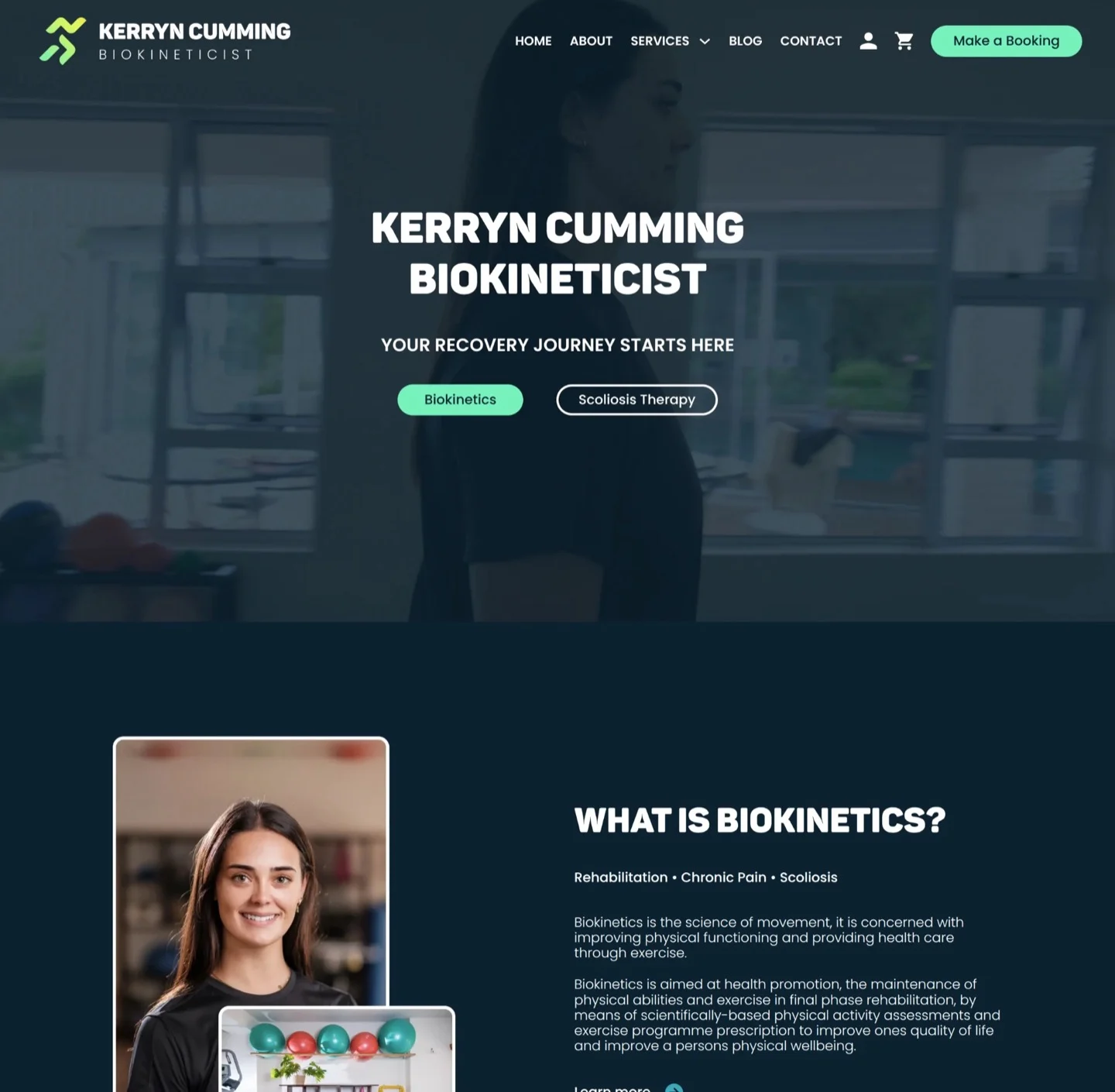 The Kerryn Cumming website, designed and built by Stryx Collective