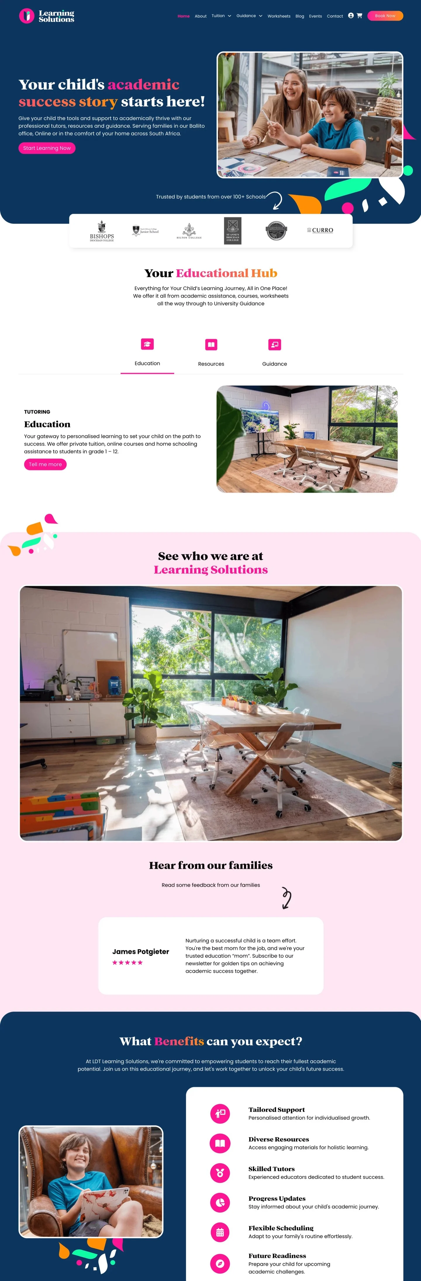 The LDT Learning Solutions website, designed and built by Stryx Collective