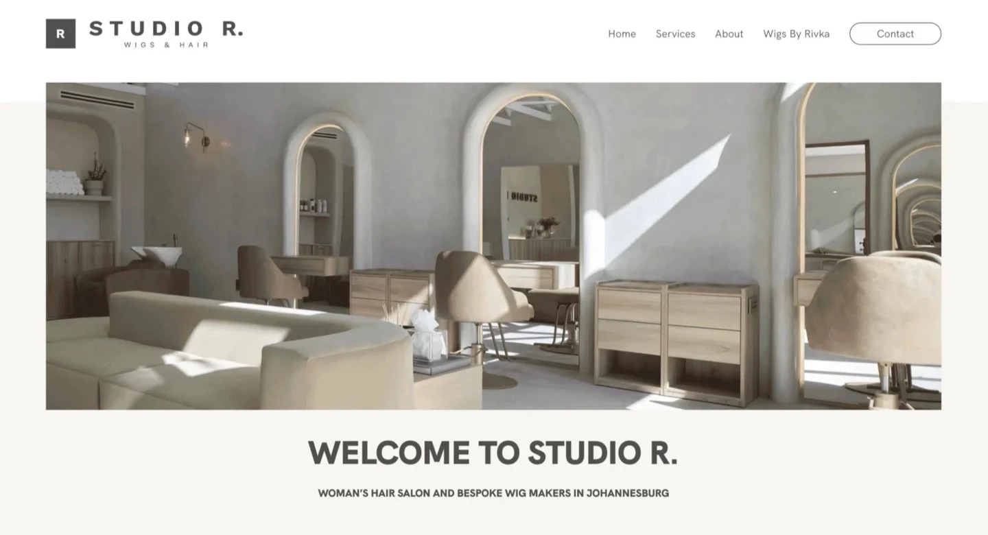 The Studio R. website, designed and built by Stryx Collective