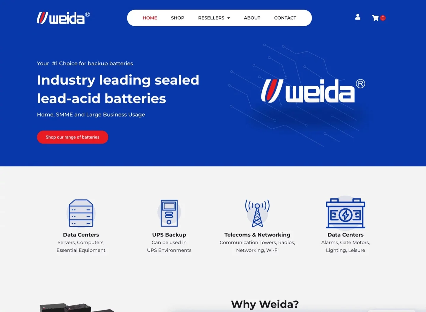 The Weida website, designed and built by Stryx Collective