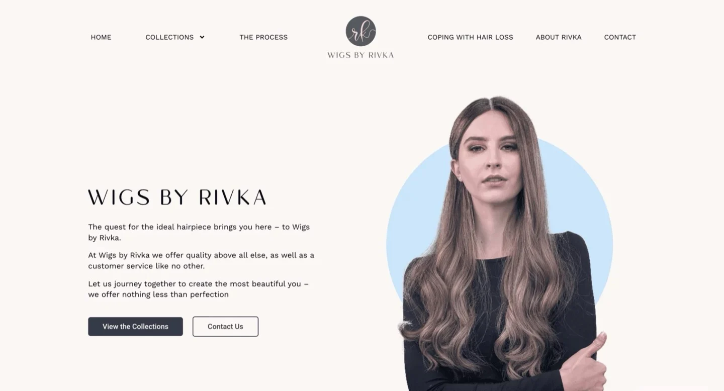 The Wigs by Rivka website, built by Stryx Collective