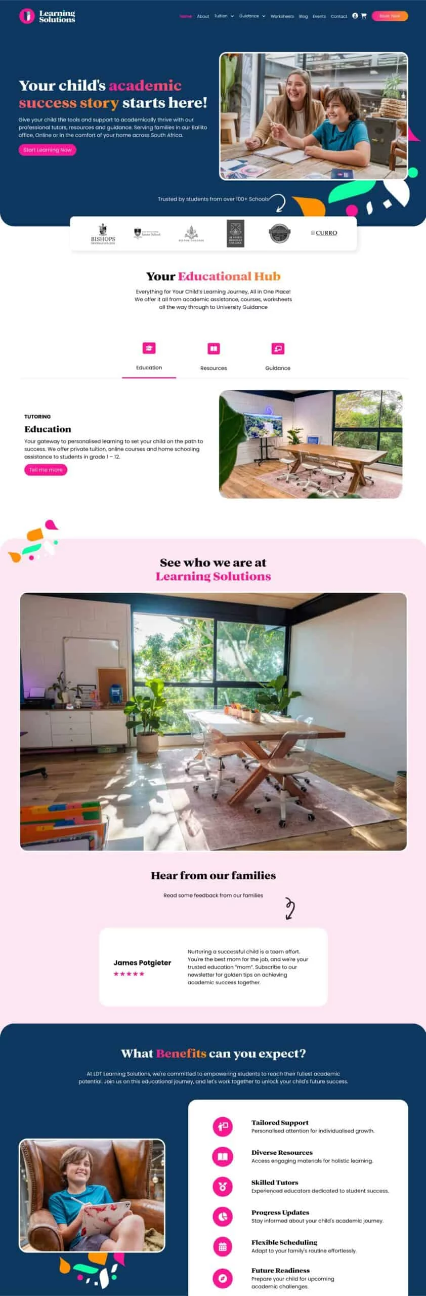 LDT Learning Solutions Website Portfolio work